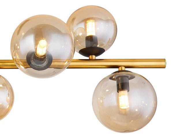 Globo Lampa sufitowa Riha, kremowy / amber, salon / jadalnia, szkło