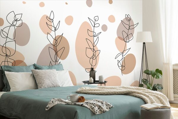 Tapeta minimalistyczna martwa natura z roślinami