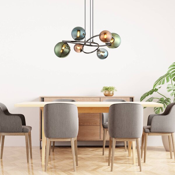 Globo Lampa wisząca Riha, multikolor, salon / jadalnia, szkło