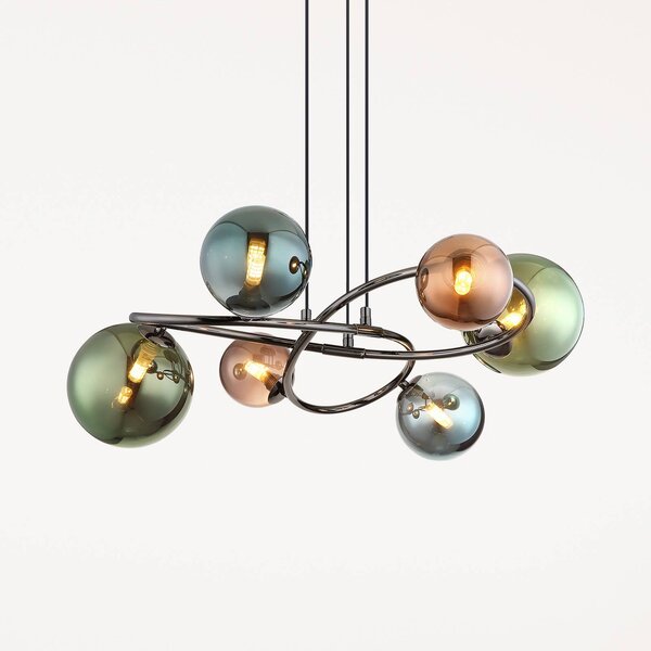 Globo Lampa wisząca Riha, multikolor, salon / jadalnia, szkło