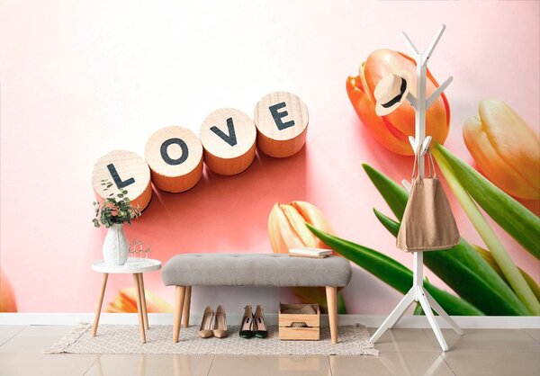 Fototapeta kostki z napisem Love