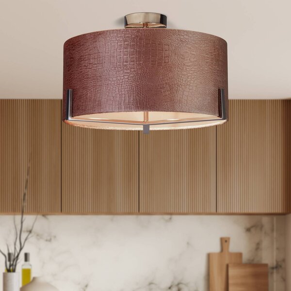 Searchlight Lampa sufitowa Kyran, możliwość ściemniania, czerwony, salon / jadalnia, tkanina / materiał / jedwab, nowoczesny