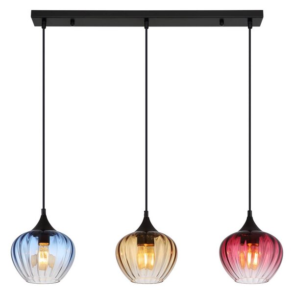 Globo Lampa wisząca szklana Sander, możliwość ściemniania, multikolor, salon / jadalnia, szkło