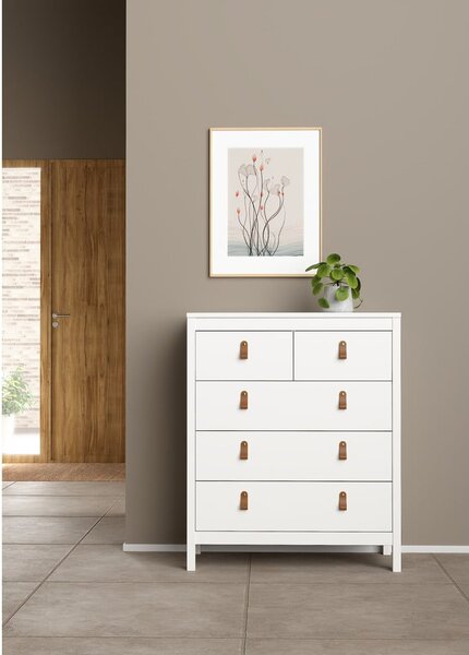 Biała wysoka komoda 82x99 cm Madrid – Tvilum
