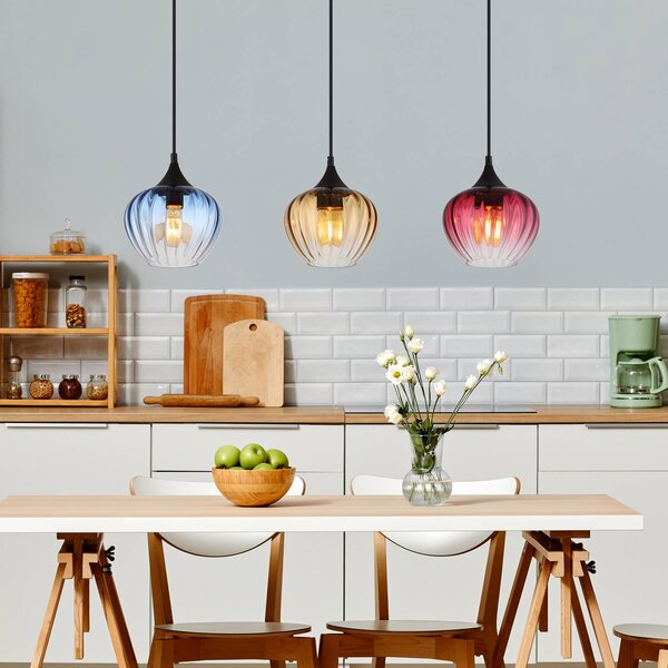 Globo Lampa wisząca szklana Sander, możliwość ściemniania, multikolor, salon / jadalnia, szkło