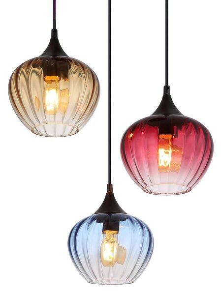 Globo Lampa wisząca szklana Sander, możliwość ściemniania, multikolor, salon / jadalnia, szkło