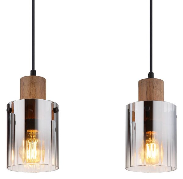 Globo Lampa wisząca Underwood, możliwość ściemniania, aluminiowy / szary / cynkowy, salon / jadalnia, szkło