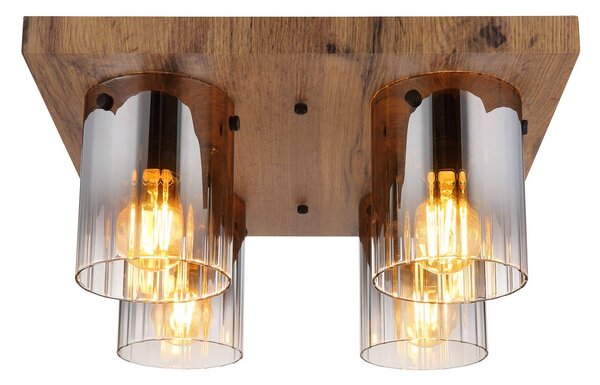 Globo Lampa sufitowa Underwood, możliwość ściemniania, aluminiowy / szary / cynkowy, salon / jadalnia, szkło