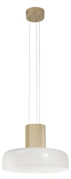 Fabas Luce Lampa wisząca szklana Lunar, możliwość ściemniania, biały / opal, salon / jadalnia, szkło, nowoczesny