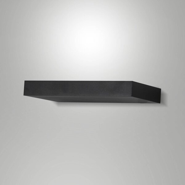 Fabas Luce Kinkiet LED Guia, czarny, metal, szerokość 24 cm Guia, czarny, salon / jadalnia, metal, nowoczesny