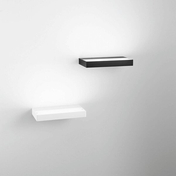 Fabas Luce Kinkiet LED Guia, czarny, metal, szerokość 24 cm Guia, czarny, salon / jadalnia, metal, nowoczesny