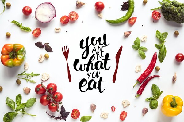 Tapeta z napisem - You are what you eat