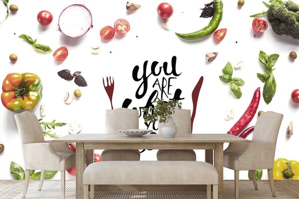 Tapeta z napisem - You are what you eat