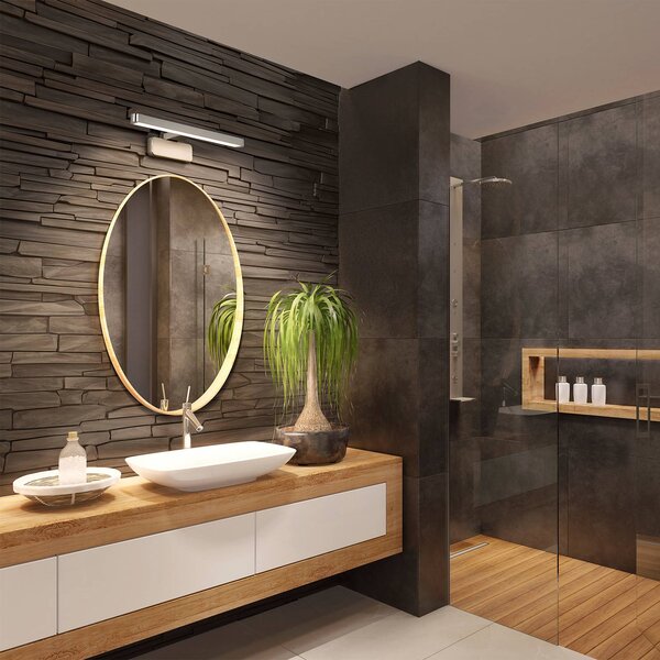 OSRAM Kinkiet ORBIS DISC BAR, chromowy / srebrny, łazienka, aluminium, nowoczesny
