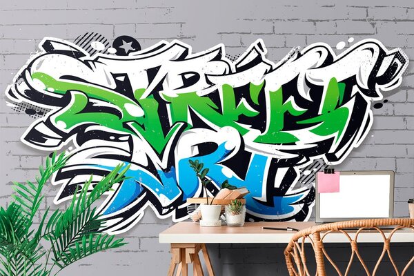 Tapeta z nowoczesnym napisem Street Art