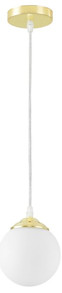 LAMPA WISZĄCA SUFITOWA NOWOCZESNA ZŁOTO KLASYCZNE BIAŁA KULA FINO W1 LED