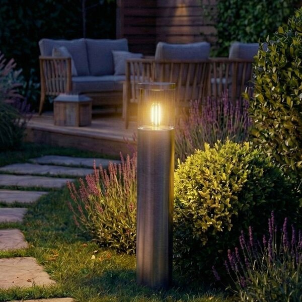 OSRAM Lampa cokołowa ENDURA CLASSIC EBRO, stal szlachetna, 49 cm IP44 możliwość ściemniania, aluminiowy / szary / cynkowy, stal szlachetna, nowoczesny
