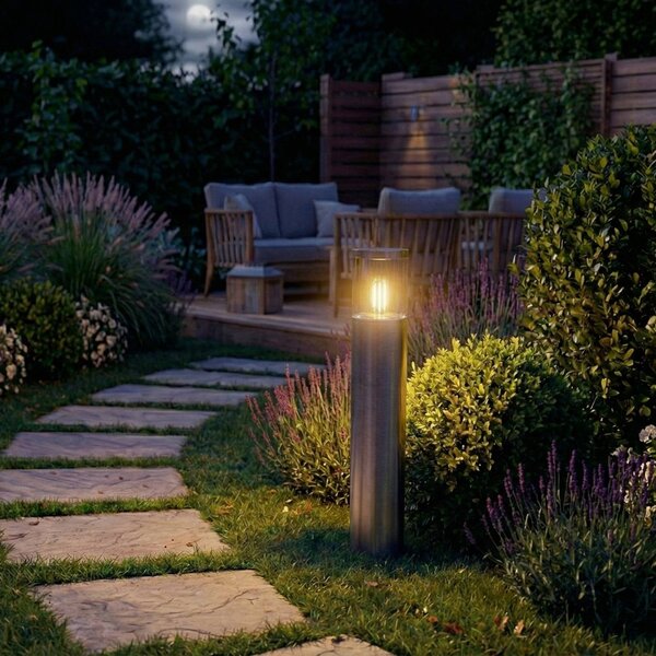 OSRAM Lampa cokołowa ENDURA CLASSIC EBRO, stal szlachetna, 49 cm IP44 możliwość ściemniania, aluminiowy / szary / cynkowy, stal szlachetna, nowoczesny
