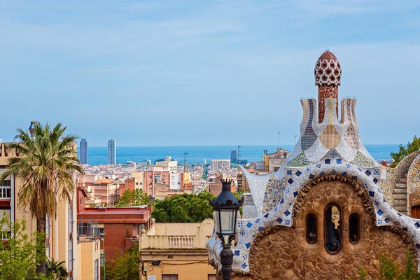 Fototapeta widok na Park Güell w Barcelonie