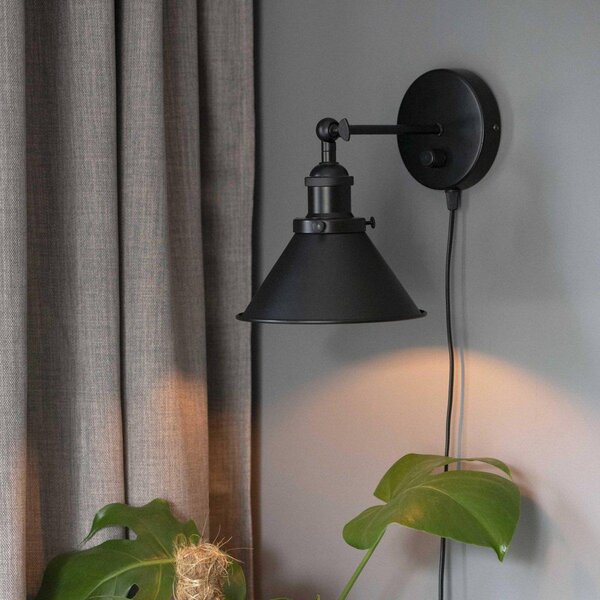 PR Home Kinkiet Anton, możliwość ściemniania, czarny, salon / jadalnia, metal