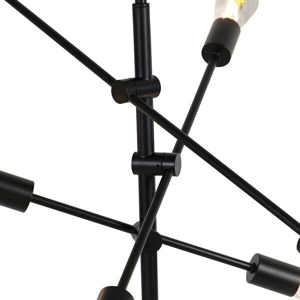 Inteligentna lampa wisząca industrialna czarna z 6 WiFi ST64 - Sydney