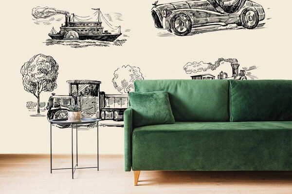 Tapeta środki transportu w stylu retro