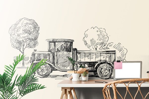 Tapeta ciężarówka w stylu retro