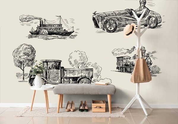 Tapeta środki transportu w stylu retro