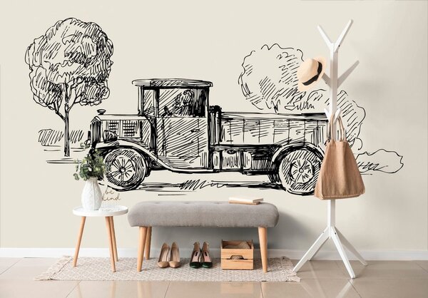 Tapeta ciężarówka w stylu retro