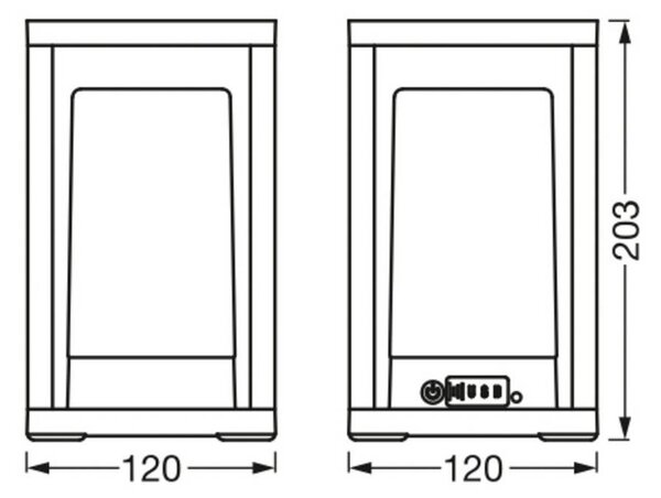 OSRAM SMART+ WiFi lampa stołowa LED-Akku FRAME, ciemnoszara IP44 możliwość ściemniania, aluminiowy / szary / cynkowy, aluminium, nowoczesny