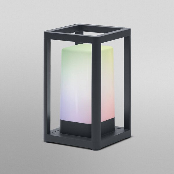 OSRAM SMART+ WiFi lampa stołowa LED-Akku FRAME, ciemnoszara IP44 możliwość ściemniania, aluminiowy / szary / cynkowy, aluminium, nowoczesny