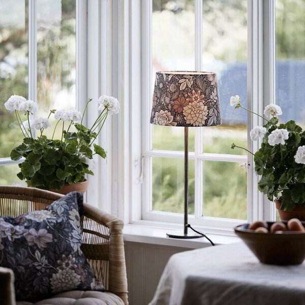PR Home Lampa stołowa Base Dahlia, brązowy / rdzawy, salon / jadalnia, metal