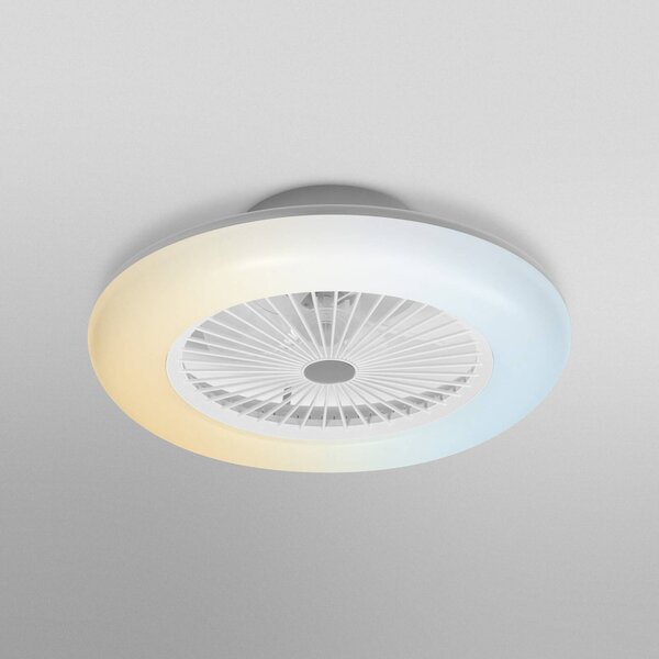 OSRAM SMART+ Wentylator sufitowy LED ROUND biały cichy 55 cm Round, możliwość ściemniania, biały / opal, salon / jadalnia, tworzywo sztuczne, nowoczesny