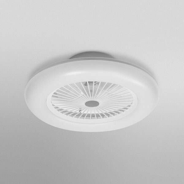 OSRAM SMART+ Wentylator sufitowy LED ROUND biały cichy 55 cm Round, możliwość ściemniania, biały / opal, salon / jadalnia, tworzywo sztuczne, nowoczesny