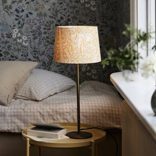 PR Home Lampa stołowa Base Eldertree, żółty / pomarańczowy, salon / jadalnia, metal