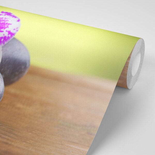 Fototapeta orchidea i czarne kamienie