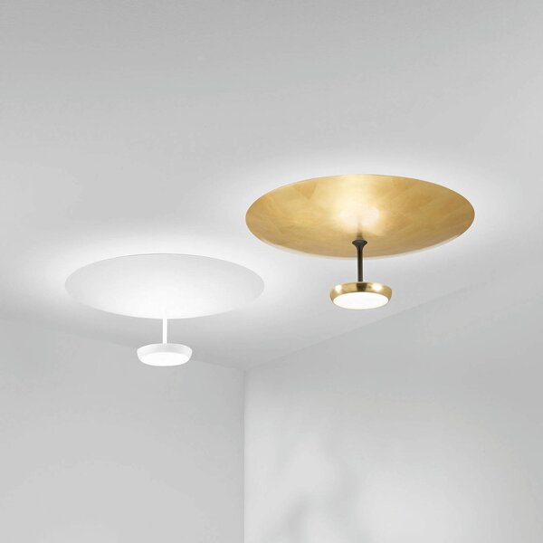 Fabas Luce Lampa sufitowa LED Yuko, możliwość ściemniania, biały / opal, salon / jadalnia, metal, nowoczesny