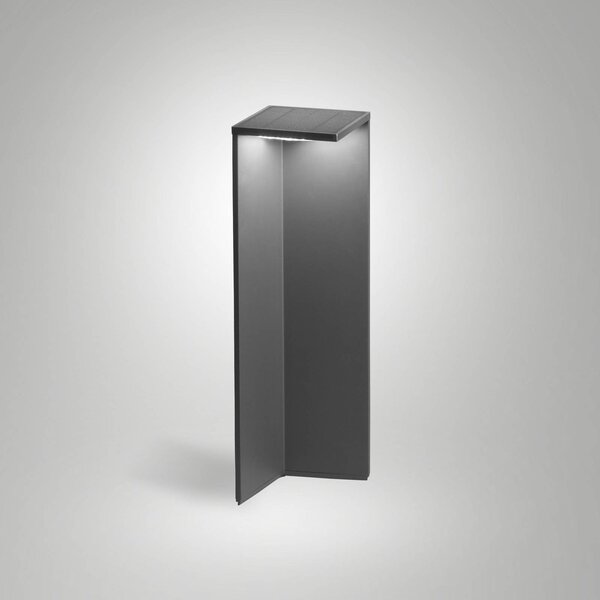 Fabas Luce Lampa solarna LED Fold, ciemnoszara, czujnik ruchu, IP54 Fold, czarny, aluminium, nowoczesny