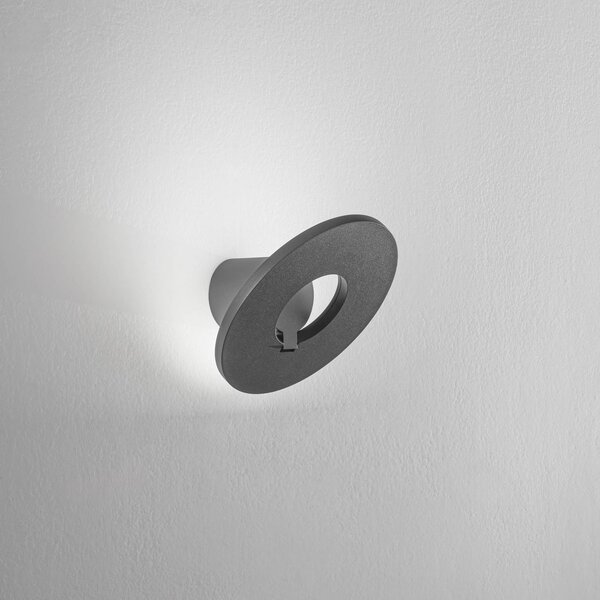 Fabas Luce Kinkiet zewnętrzny LED Elite, czarny, aluminium, nowoczesny