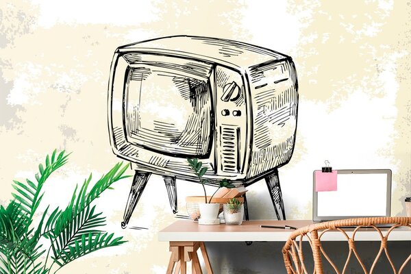 Tapeta retro telewizor