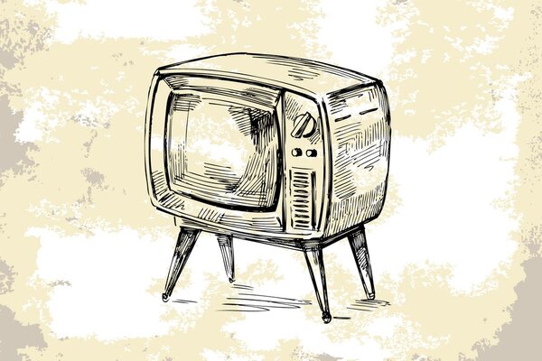 Tapeta retro telewizor