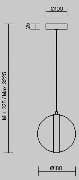 Maytoni Lampa wisząca szklana Misterio, możliwość ściemniania, czarny, salon / jadalnia, metal