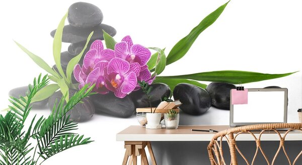 Tapeta fioletowa orchidea Zen zacisze