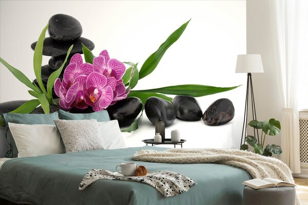 Tapeta fioletowa orchidea Zen zacisze
