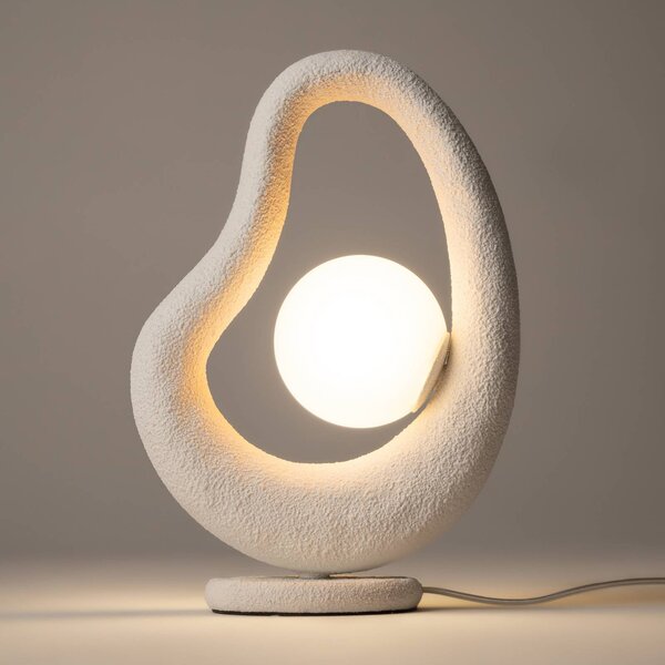 Maytoni Lampa stołowa Opus, biały / opal, sypialnia, metal