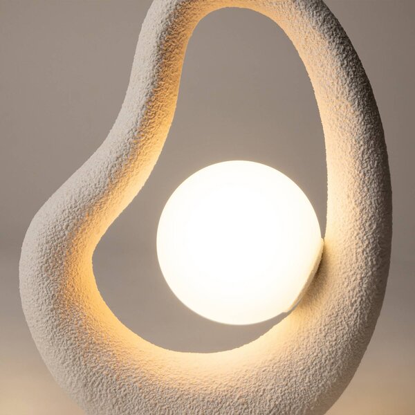 Maytoni Lampa stołowa Opus, biały / opal, sypialnia, metal