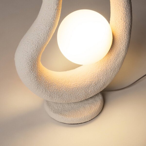 Maytoni Lampa stołowa Opus, biały / opal, sypialnia, metal