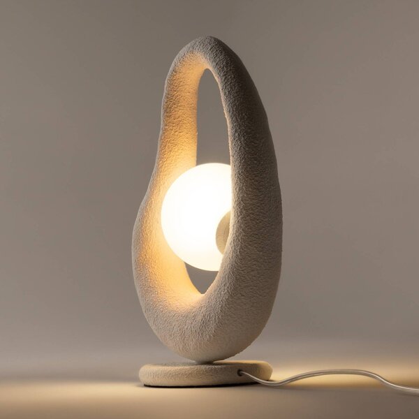 Maytoni Lampa stołowa Opus, biały / opal, sypialnia, metal