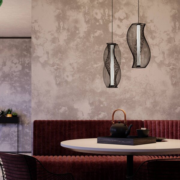 Maytoni Lampa wisząca Opus, czarny, salon / jadalnia, metal