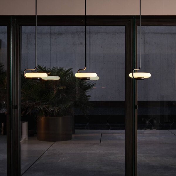 Kdln Lampa wisząca designerska TRATTO, możliwość ściemniania, czarny, salon / jadalnia, metal, design